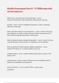 Health Assessment Test -1 &ndash; UTMB exam with correct answers 
