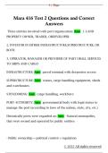 Mara 416 Test 2 Questions and Correct  Answers 