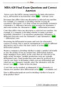 MBA 620 Final Exam Questions and Correct  Answers