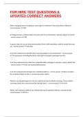 FOR-HIRE TEST QUESTIONS & UPDATED CORRECT ANSWERS