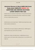 Infectious Diseases & Shock NURS 5463 Exam Study Guide COMPLETE NEWEST 350 QUESTIONS AND VERIFIED SOLUTIONS LATEST UPDATE THIS YEAR