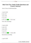Med Tech Test- Study Guide Questions and  Correct Answers 