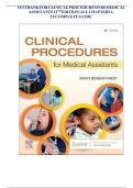 TESTBANK FOR CLINICAL PROCEDURES FOR MEDICAL ASSISTANTS 12TH EDITION&sol;ALL CHAPTERS 1- 23&sol;COMPLETE GUIDE 