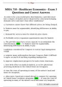 MHA 710 - Healthcare Economics - Exam 3  Questions and Correct Answers 