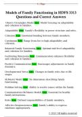 Models of Family Functioning in HDFS 3313  Questions and Correct Answers