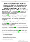 Module 5 Epidemiology &colon; CNUR 401&colon;  Module 5 Epidemiology Exam Questions  Exam &lpar;2025&rpar; Exam Questions & Answers &vert;  Latest Already Graded A&plus; UPDATE  2025&vert;2026&excl;&excl; Questions and Correct Answers