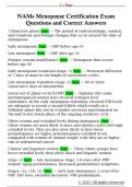 NAMs Menopause Certification Exam  Questions and Correct Answers