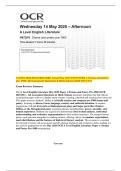 A LEVEL ENGLISH LITERATURE&colon; Actual May 2025 PAST PAPER 1&colon; Drama and poetry  pre-1900&period; All Assessment Questions & Mark Scheme &lbrack;OCR H472&sol;01&rsqb;