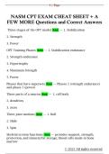 NASM CPT EXAM CHEAT SHEET &plus; A  FEW MORE Questions and Correct Answers