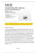 AS LEVEL FURTHER MATHEMATICS A&colon; Actual May 2025 PAST PAPER 1&colon;  Mechanics&period; All Assessment Questions & Mark Scheme &lbrack;OCR Y533&sol;01&rsqb; 