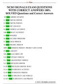 NCSO SIGNALS EXAM QUESTIONS  WITH CORRECT ANSWERS 100&percnt;  SOLVED Questions and Correct Answers