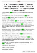 NCSO EXAM PREP SASKATCHEWAN  EXAM QUESTIONS WITH CORRECT  ANSWERS 100&percnt; SOLVED Questions and  Correct Answers