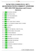 NCSO TEN CODES FULL SET &vert;  QUESTIONS WITH CORRECT ANSWERS  100&percnt; SOLVED Questions and Correct  Answers