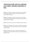 TFM-08 EXAM SCRIPT 2026 FULL QUESTIONS AND CORRECT ANSWERS GUARANTEED TO PASS