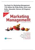 Test Bank For Marketing Management 17th Edition By Philip Kotler&comma; Kevin Lane Keller&comma; Alexander Chernev&vert; 9780138184889&vert; All Chapters&vert; LATEST