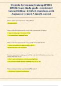 Virginia Permanent Makeup &lpar;PMU&rpar;  DPOR Exam Study guide &vert; 2026&sol;2027  Latest Edition &vert; Verified Questions with  Answers &vert; Graded A &vert;100&percnt; correct