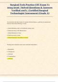 Surgical Tech Practice CST Exam V1  2025&sol;2026 &vert; Solved Questions & Answers  Verified 100&percnt; &vert; Certified Surgical  Technologist Assessment &lpar;Grade A&rpar;