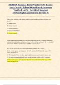 NBSTSA Surgical Tech Practice CST Exam &vert;  2025&sol;2026 &vert; Solved Questions & Answers  Verified 100&percnt; &vert; Certified Surgical  Technologist Assessment &lpar;Grade A&rpar;