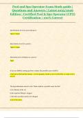 Pool and Spa Operator Exam Study guide &vert;  Questions and Answers &vert; Latest 2025&sol;2026  Edition &vert; Certified Pool & Spa Operator &lpar;CPO&rpar;  Certification &vert; 100&percnt; Correct 