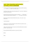 Lab 1 Quiz Question and answers correctly solved 2025&sol;2026
