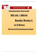 NR 546 Advanced Psychopharmacology Weeks 5&ndash;8 Bundle Notes &lpar;2025&sol;2026&rpar; &ndash; Chamberlain