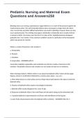 Pediatric Nursing and Maternal Exam Questions and Answers