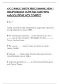 APCO PUBLIC SAFETY TELECOMMUNICATOR 1 COMPREHENSIVE EXAM 2026 QUESTIONS AND SOLUTIONS 100&percnt; CORREC