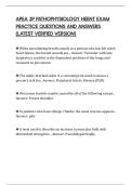 APEA 3P PATHOPHYSIOLOGY HEENT EXAM PRACTICE QUESTIONS AND ANSWERS &lpar;LATEST VERIFIED VERSION&rpar;
