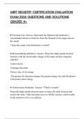 ARRT REGISTRY CERTIFICATION EVALUATION EXAM 2026 QUESTIONS AND SOLUTIONS GRADED A+