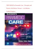 TEST BANK For Paramedic Care - Principles and Practice, 6th Edition, Volume 1 - 5 by Bledsoe, Verified Chapters, Complete Newest Version