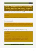 CSPR - Certified Specialist Payment Rep  &lpar;HFMA&rpar; Questions and Correct Answers&sol;  Latest Update &sol; Already Graded