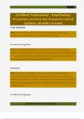 Certified Professional Food Safety &lpar;CP-FS&rpar;  Questions and Correct Answers&sol; Latest  Update &sol; Already Graded