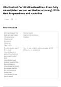 USA Football Certification Questions: Exam fully solved (latest version verified for accuracy) |2024 Heat Preparedness and Hydration
