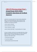 CMS ATI Pharmacology Final &ndash; Actual Exam 2025&sol;2026 Complete Questions and Verified Answers