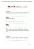 CBRE Exam Questions and Answers