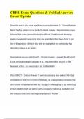 CBRE Exam Questions & Verified Answers Latest Update