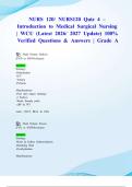 NURS 120&sol; NURS120 Quiz 4&ndash; Introduction to Medical Surgical Nursing &vert; WCU &lpar;Latest 2026&sol; 2027 Update&rpar; 100&percnt; Verified Questions & Answers &vert; Grade A