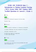 NURS 120&sol; NURS120 Quiz 3&ndash; Introduction to Medical Surgical Nursing &vert; WCU &lpar;Latest 2026&sol; 2027 Update&rpar; 100&percnt; Verified Questions & Answers &vert; Grade A