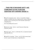  TFM03 FIRE EXTINGUISHER SAFETY AND COMPLIANCE ACTUAL EXAM 2026 QUESTIONS WITH ANSWERS GRADED A&plus;
