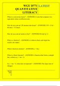 WGU D771 QUANTITATIVE LITERACY QUESTIONS AND ANSWERS 2026