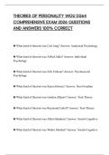THEORIES OF PERSONALITY WGU D564 COMPREHENSIVE EXAM 2026 QUESTIONS AND ANSWERS 100&percnt; CORRECT