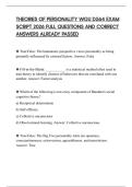 THEORIES OF PERSONALITY WGU D564 EXAM SCRIPT 2026 FULL QUESTIONS AND CORRECT ANSWERS ALREADY PASSED