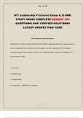 ATI Leadership Proctored Exam A&comma; B AND STUDY GUIDE COMPLETE NEWEST 240 QUESTIONS AND VERIFIED SOLUTIONS LATEST UPDATE THIS YEAR