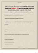 ATI Leadership Proctored Exam AND STUDY GUIDE COMPLETE NEWEST 140 QUESTIONS AND VERIFIED SOLUTIONS LATEST UPDATE THIS YEAR