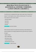 HESI Practice Exam Evolve&colon; Verified Questions & Answers for Nursing Students