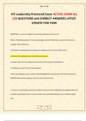 ATI Leadership Proctored Exam ACTUAL EXAM ALL 150 QUESTIONS and CORRECT ANSWERS LATEST UPDATE THIS YEAR