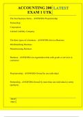 ACCOUNTING 200 EXAM 1 UTK QUESTIONS AND ANSWERS 2026