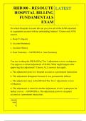 RHB100 - RESOLUTE HOSPITAL BILLING FUNDAMENTALS EXAM QUESTIONS AND ANSWERS 2026