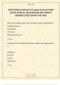 NCCSA EXAM Certification of Surgical Assistants EXAM ACTUAL EXAM ALL 200 QUESTIONS AND CORRECT ANSWERS LATEST UPDATE THIS YEAR