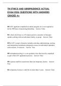 TN ETHICS AND JURISPRUDENCE ACTUAL EXAM 2026 QUESTIONS WITH ANSWERS GRADED A&plus;